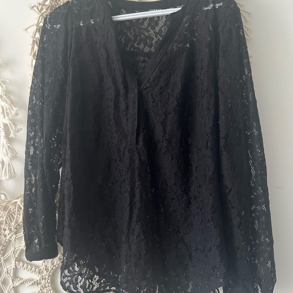 Torrid Black Lace Relaxed Blouse